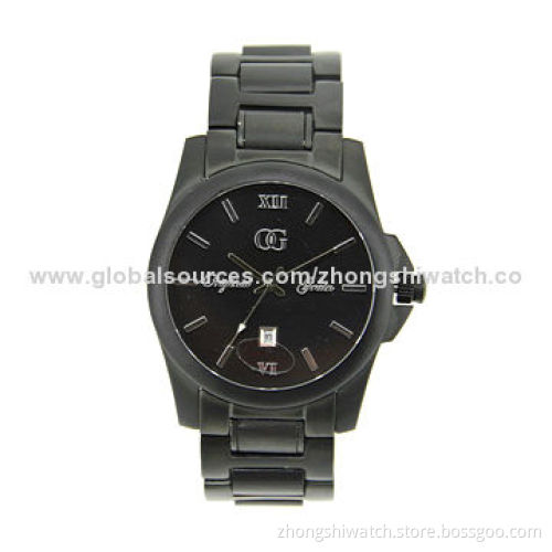 Original Grain, Stainless Steel Analog Watches with Black Sandalwood, Japanese Citizen Movement